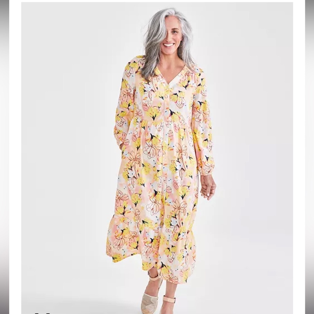 NWT Style & Co Floral Long Sleeve Dress